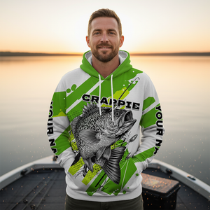Custom Name Crappie Fish Green All Over Print Shirt