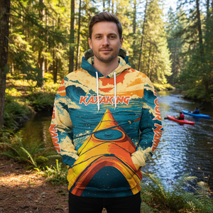 Custom Name Sunset Kayaking Scene All Over Print Shirt