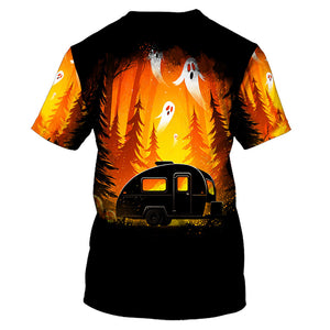 Horror Campfire In The Wild All Over Print Shirt