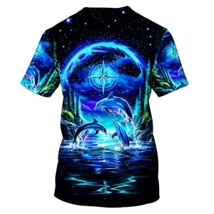 Peace Sea Happy Dolphins All Over Print Shirt
