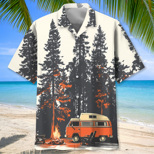 Happy Camper Campfire Hawaiian Shirt