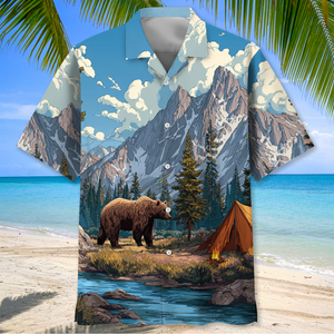Wild Bear Camping Adventure 3D Hawaiian Shirt