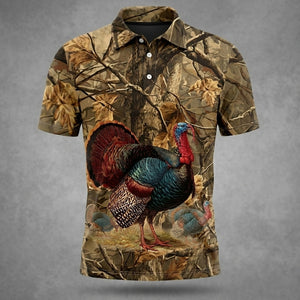 Turkey Hunting Camo Polo Men Shirt