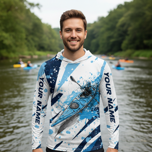 Custom Name Kayaking Blue All Over Print Shirt