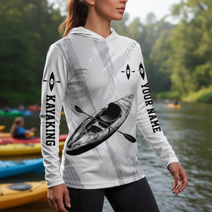 Custom Name Kayaking Black And White All Over Print Shirt