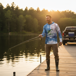 Largemouth Bass American Flag All Over Print Shirt