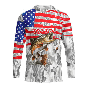 Camo American Flag Trout Fish Fishing All Over Print Shirt