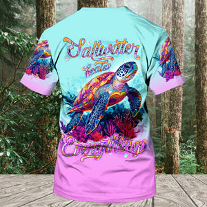 Saltwater Heals Everything Sea Turtle All Over Print Shirt