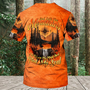 Into The Mountains I Go Orange All Over Print Shirt