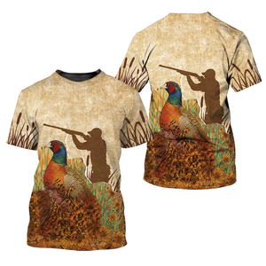 Vintage Wild Pheasant Hunting Flower Camo All Over Print Shirt