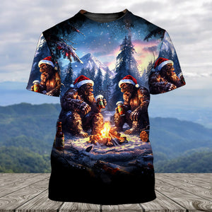 Bigfoot Making Memories One Campfire At A Time Christmas All Over Print Shirt