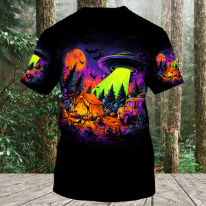 Alien Camp-O-Ween Invasion – UFO Halloween Camping All Over Print Shirt
