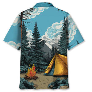 Bear At Campsite Hawaiian Shirt