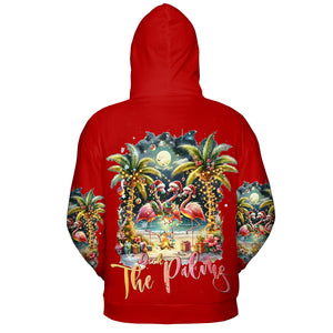 Christmas Deck The Palms Flamingo All Over Print Shirt