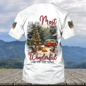It's The Most Wonderful Time Of Christmas Camping All Over Print Shirt