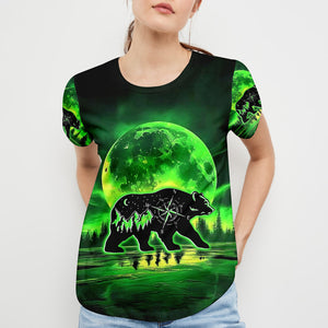 Bear Green Moonlit Art All Over Print Shirt