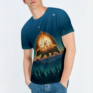 Bear Camp I Hate People Mountain Night Forest All Over Print Shirt