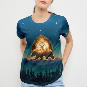 Bear Camp I Hate People Mountain Night Forest All Over Print Shirt