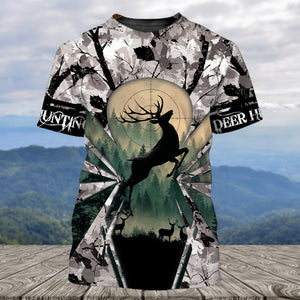 Deer Hunting Peaceful Forest All Over Print Shirt