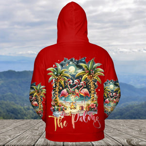 Christmas Deck The Palms Flamingo All Over Print Shirt