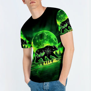 Bear Green Moonlit Art All Over Print Shirt