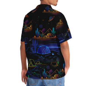 Camping Desert Neon Night Hawaiian Shirt