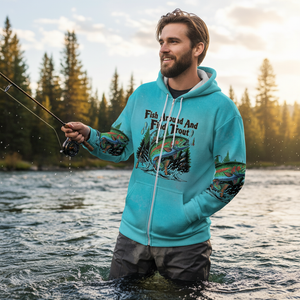 Fish Around And Find Trout Retro Graphic All Over Print Shirt