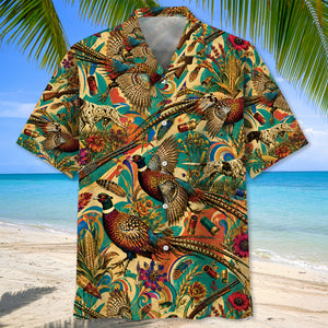 Psychedelic Pheasant Hunting Hawaiian Shirt
