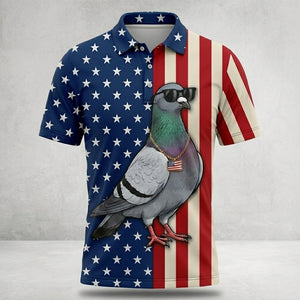 Pigeon Patriot Men Polo Shirt