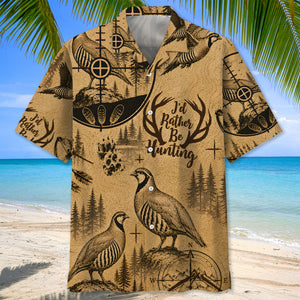 Chukar I'd Rather be Hunting Hawaiian Shirt