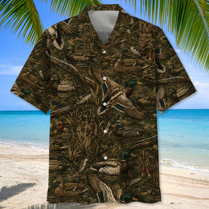 Vintage Duck Hunter Camo Hawaiian Shirt