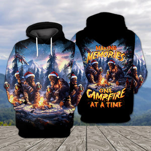 Bigfoot Making Memories One Campfire At A Time Christmas All Over Print Shirt