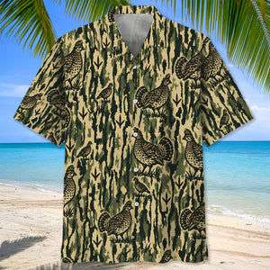 Grouse Stripe Camouflage Hawaiian Shirt