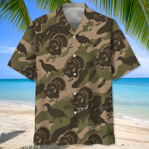 Vintage Camouflage Wild Turkey Hunting Hawaiian Shirt