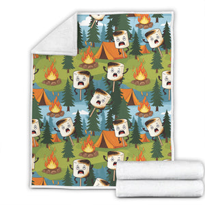Burnt Marshmallow Camping Fleece Blanket Collection