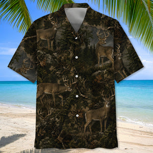 Deer Hunting Forest Hawaiian Shirt