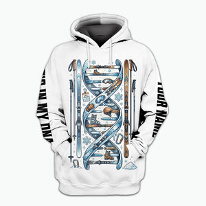 Custom Name Skiing It's In My DNA All Over Print Shirt
