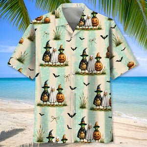 Duck Ghost Pumpkin Halloween Hawaiian Shirt