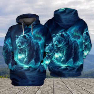 Wild Bear In The Night All Over Print Shirt