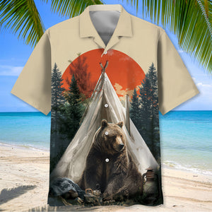 Wild Bear Campfire Hawaiian Shirt