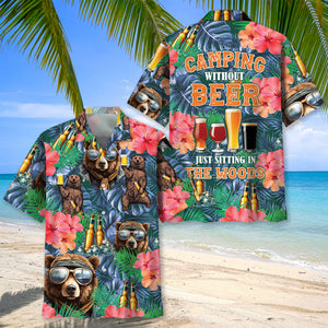 Bear Camping With Beer Hawaiian Shirt