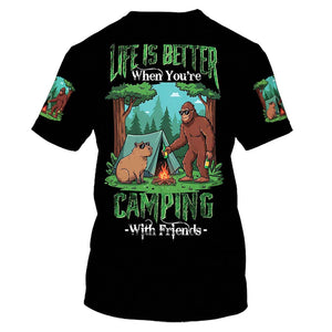 Life is Better When You're Camping With Friends All Over Print Shirt
