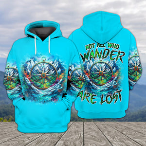 Compass Not All Who Wander Are Lost All Over Print Shirt