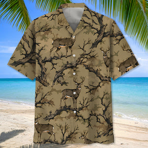 Camo Deer Forest Hawaiian Shirt
