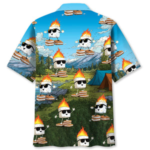 Cool Flaming S’mores Hawaiian Shirt