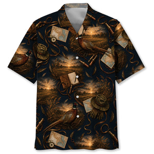 Vintage Pheasant Hunting Field Journal Hawaiian Shirt