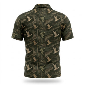 Vintage Camo Duck Hunting Polo Men Shirt