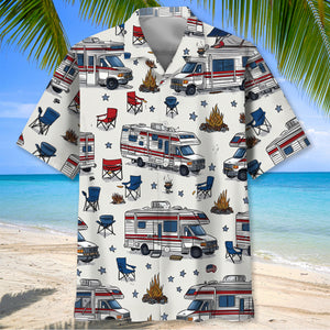 America Class B Motorhome Hawaiian Shirt