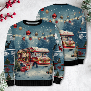 Merry Christmas Vintage Camping RV Ugly Sweater