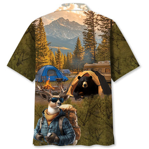 Camping In The Wild Forest Hawaiian Shirt